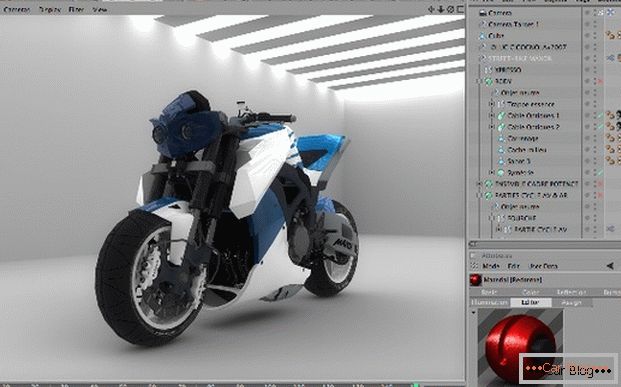 Промена мотоцикла у Цинема 4Д