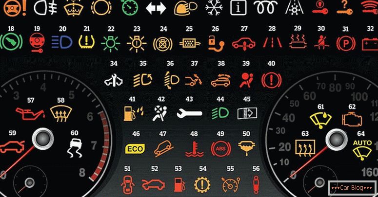 каква је ознака икона на контролној табли аутомобила